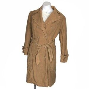 DEBBIE ROBERT Double Breasted Tobacco Color Coat No Size Fits Small VINTAGE